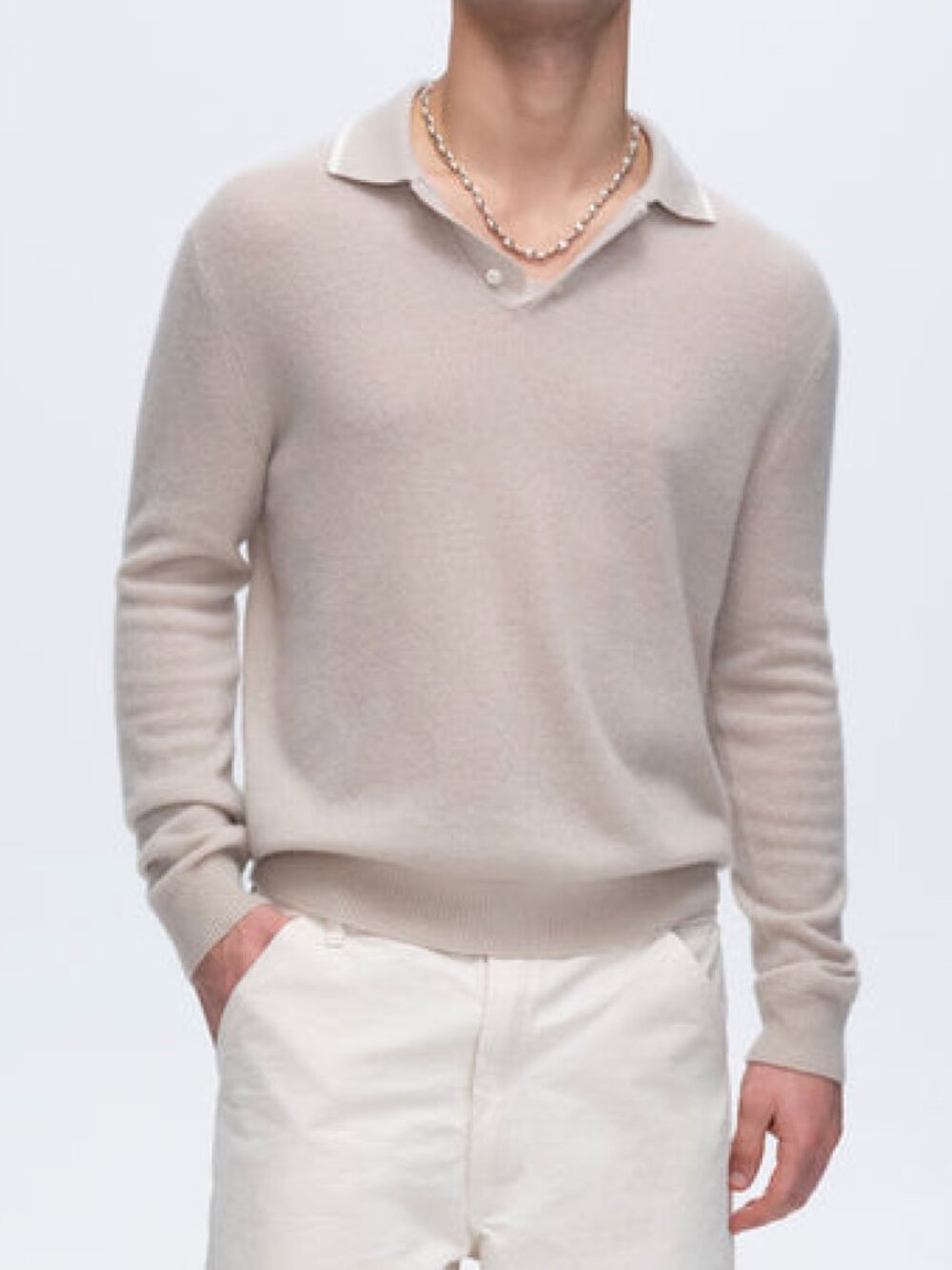 ATM Anthony Thomas Melillo Cashmere Cream Long Sleeve Sweater in Medium